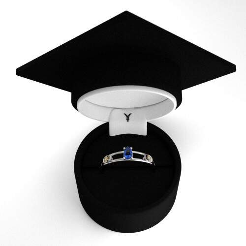Anel de Formatura em Prata 925 - Qumica Agroindustrial - Gota