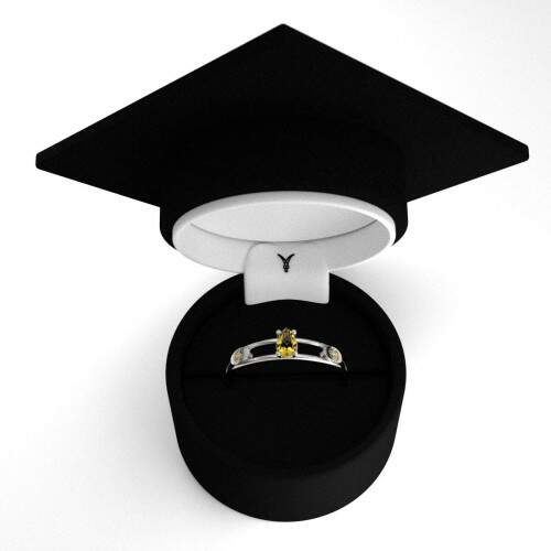 Anel de Formatura em Prata 925 - Radiologia - Gota