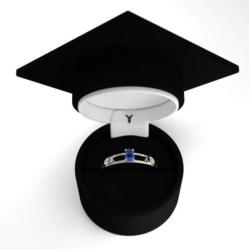 Anel de Formatura em Prata 925 - Secretariado - Gota