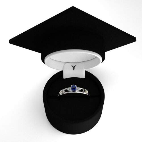 Anel de Formatura em Prata 925 - Secretariado - Redondo