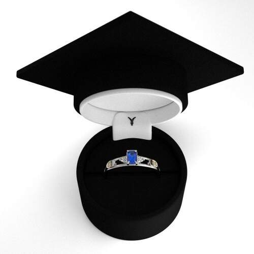 Anel de Formatura em Prata 925 - Segurana Pblica - Octogonal