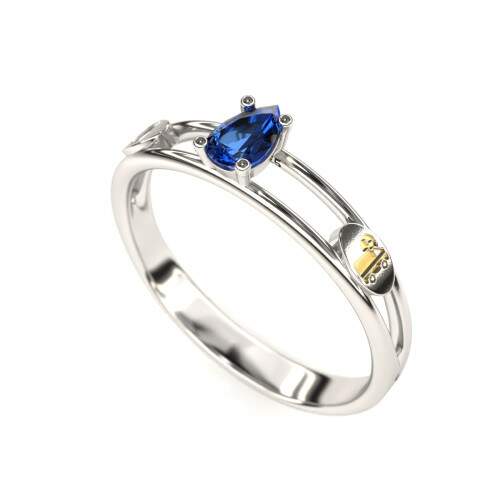 Anel de Formatura em Prata 925 - Logstica - Gota