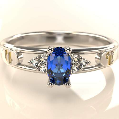 Anel de Formatura em Prata 925 - Logstica - Oval
