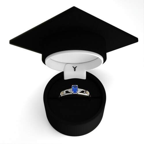 Anel de Formatura em Prata 925 - Licenciatura em Educao do Campo - Octogonal