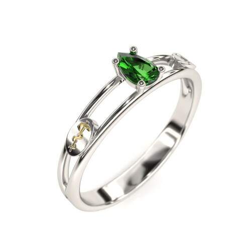 Anel de Formatura em Prata 925 - Prtese Dentria - Gota