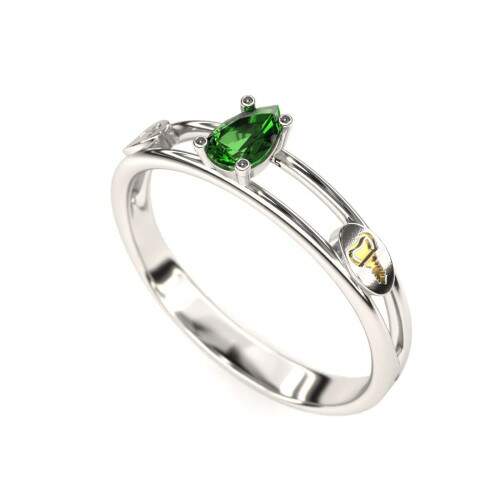 Anel de Formatura em Prata 925 - Prtese Dentria - Gota