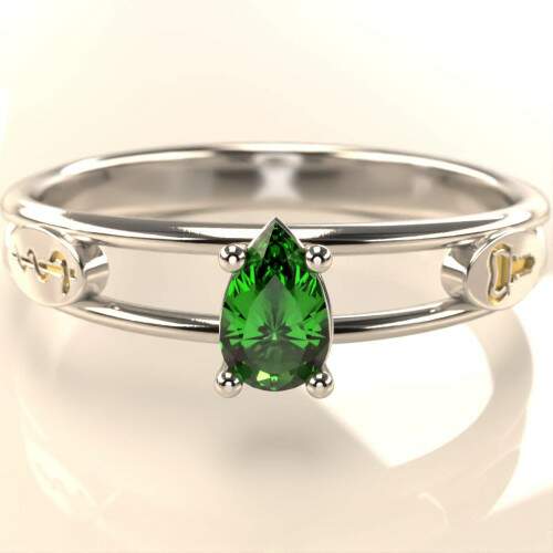 Anel de Formatura em Prata 925 - Prtese Dentria - Gota