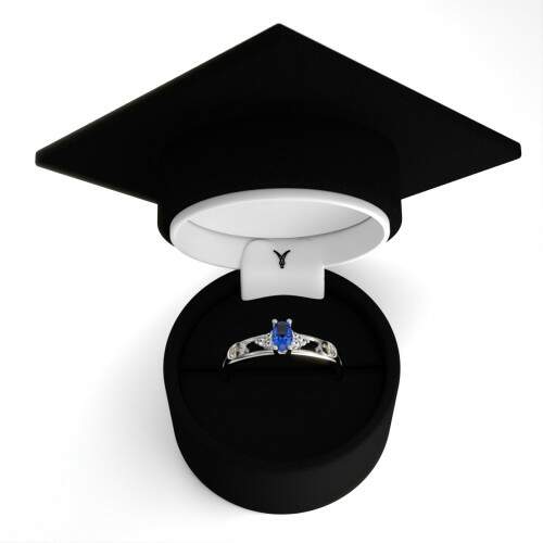 Anel de Formatura em Prata 925 - Musicoterapia - Oval