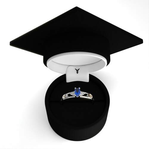 Anel de Formatura em Prata 925 - Gesto Hospitalar - Oval
