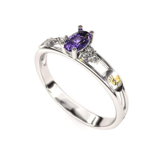 Anel de Formatura em Prata 925 - Libras - Oval