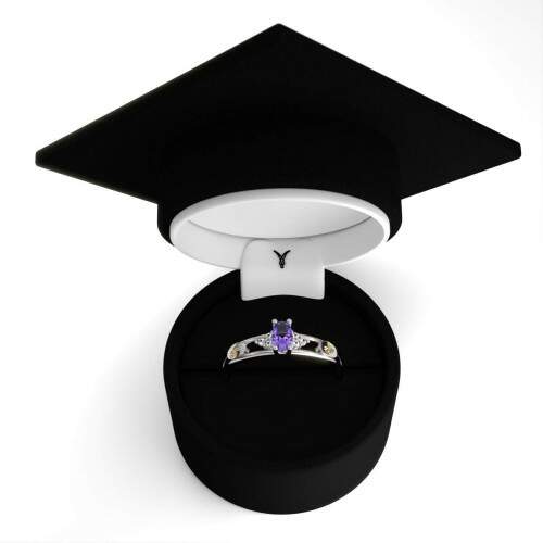 Anel de Formatura em Prata 925 - Libras - Oval