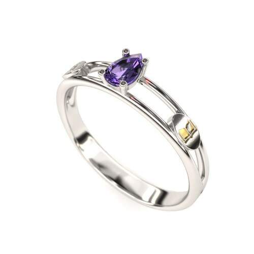Anel de Formatura em Prata 925 - Magistrio - Gota