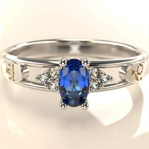 Anel de Formatura em Prata 925 - Design Grfico - Oval