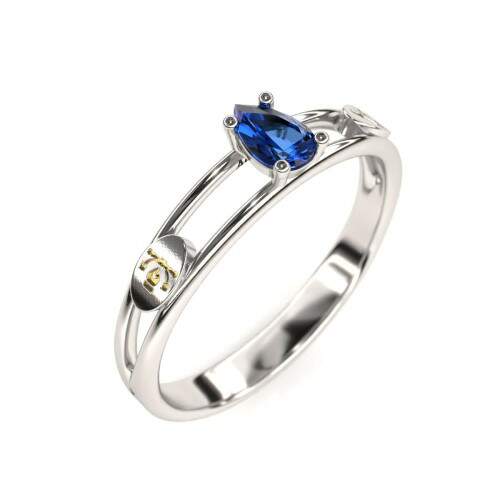Anel de Formatura em Prata 925 - Design Grfico - Gota