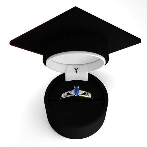 Anel de Formatura em Prata 925 - Engenharia Aeroespacial - Oval
