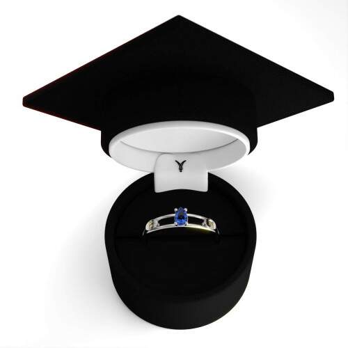 Anel de Formatura em Prata 925 - Arquivologia - Gota
