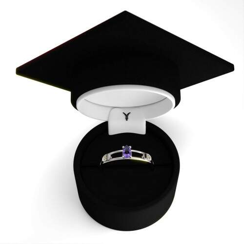 Anel de Formatura em Prata 925 - Educao Especial - Gota