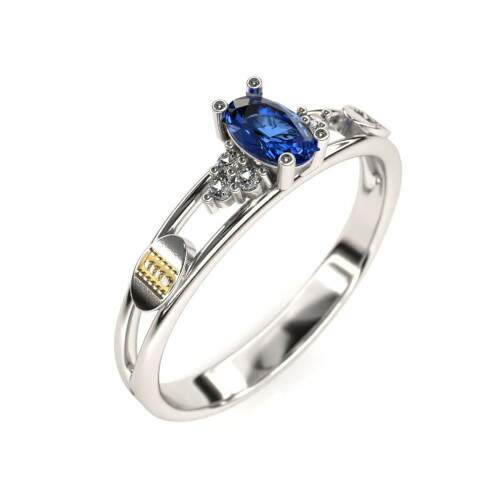 Anel de Formatura em Prata 925 - Design de Animao - Oval