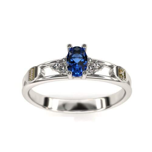 Anel de Formatura em Prata 925 - Design de Animao - Oval