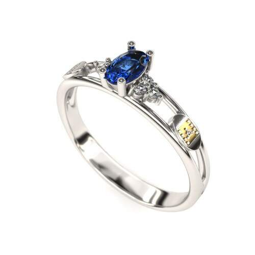 Anel de Formatura em Prata 925 - Design de Animao - Oval