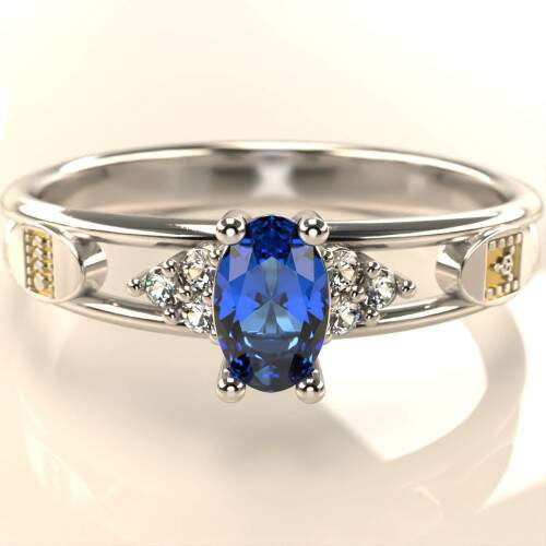Anel de Formatura em Prata 925 - Design de Animao - Oval