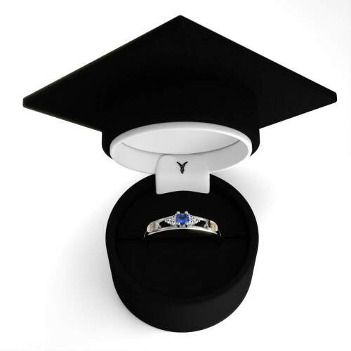 Anel de Formatura em Prata 925 - Design de Animao - Redondo