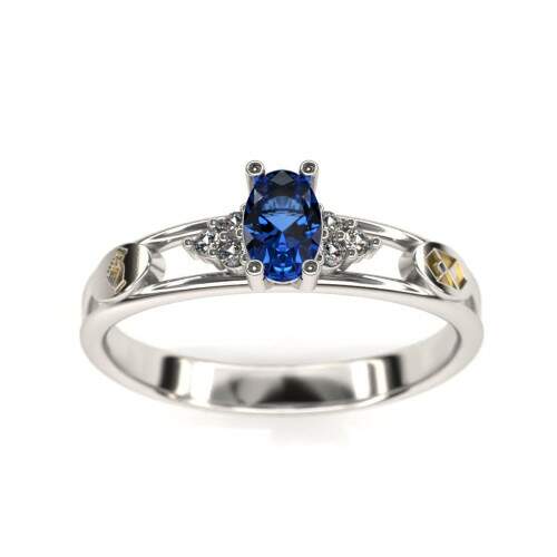 Anel de Formatura em Prata 925 - Gesto Comercial - Oval