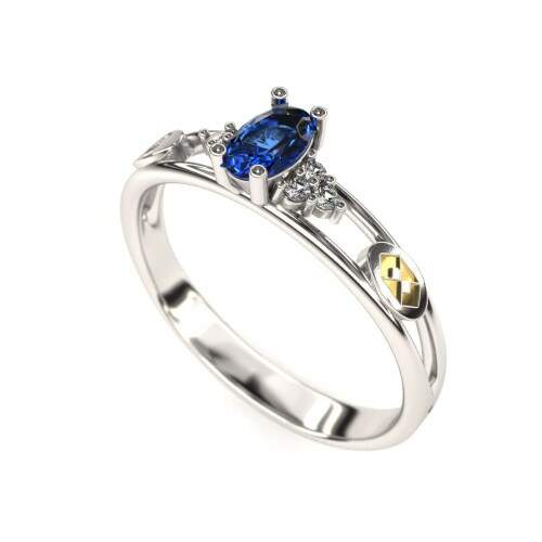 Anel de Formatura em Prata 925 - Gesto Comercial - Oval