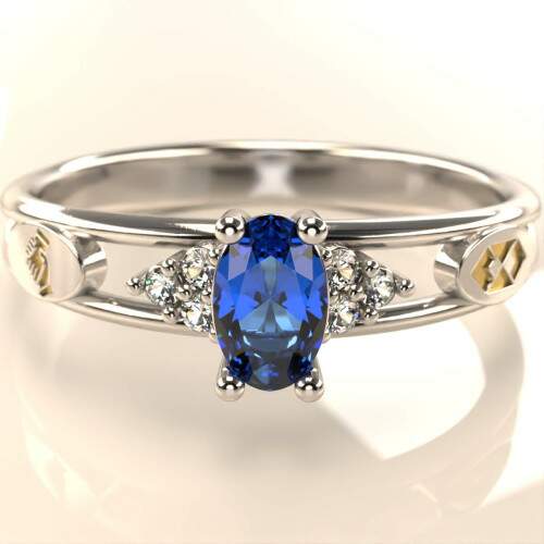 Anel de Formatura em Prata 925 - Gesto Comercial - Oval