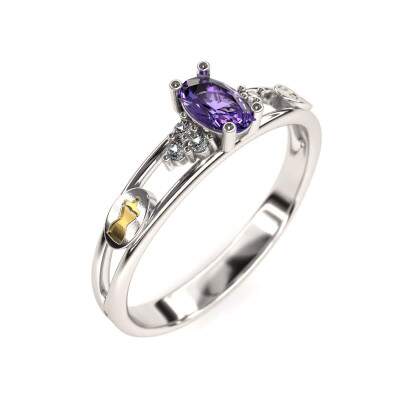Anel de Formatura em Prata 925 - Design de Moda - Oval