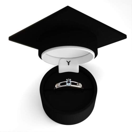 Anel de Formatura em Prata 925 - Cincias Econmicas - Gota