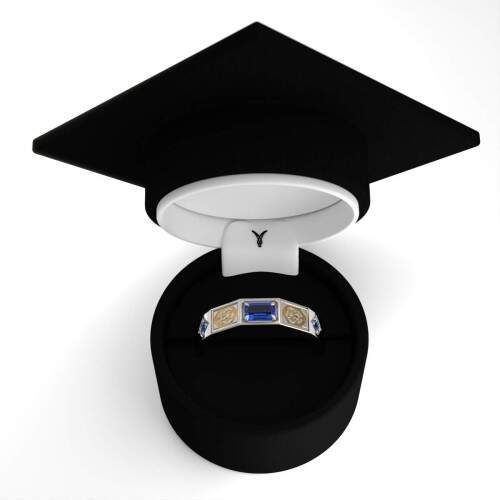 Anel de Formatura em Prata 925 - Fonoaudiologia - Vega