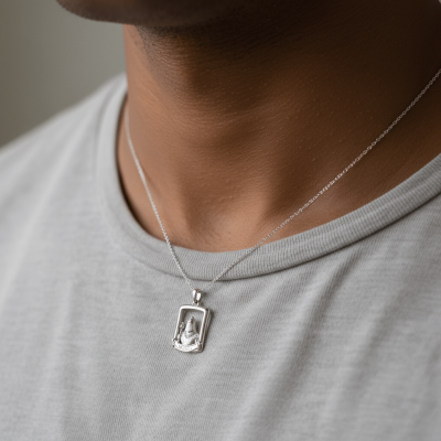 Pingente de Obalu� em Prata 925