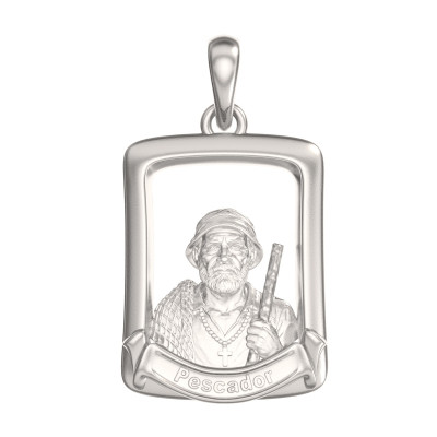 Pingente de Pescador em Prata 925