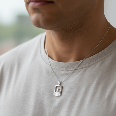 Pingente de Pescador em Prata 925