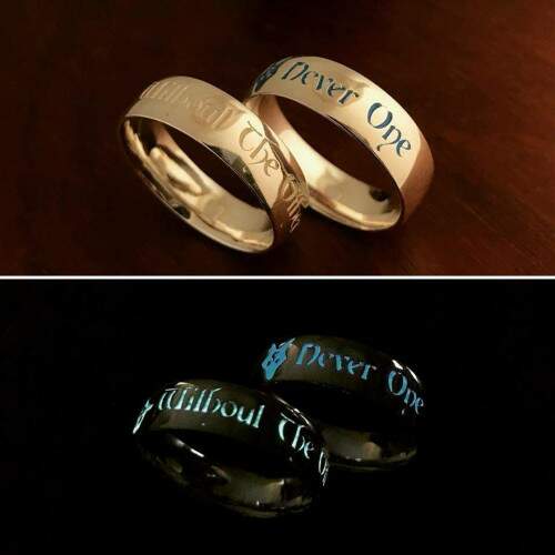 Par de Alianas em Ouro 18k - Never One / Without the Other - 7mm