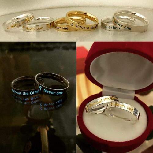 Par de Aliana de Casamento - Never One / Without the other