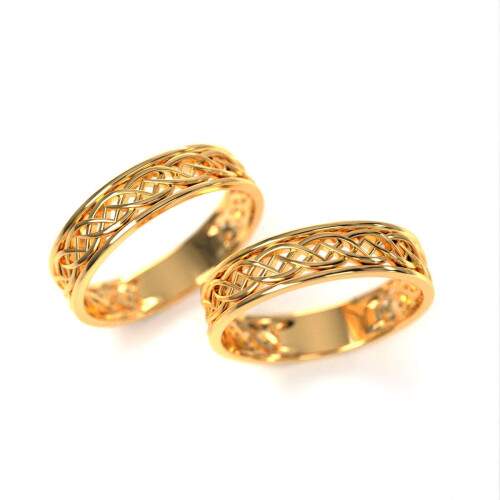 Par de Alianas de Casamento - Celta vazada - 5,5mm