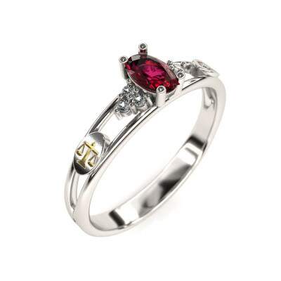 Anel de Formatura em Prata 925 - Direito - Oval