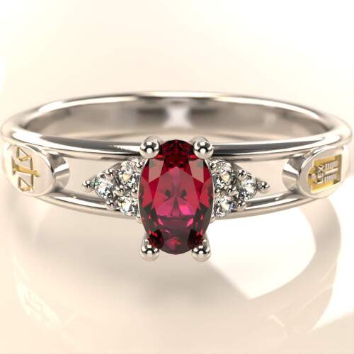Anel de Formatura em Prata 925 - Direito - Oval