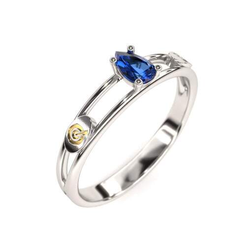 Anel de Formatura em Prata 925 - Marketing - Gota