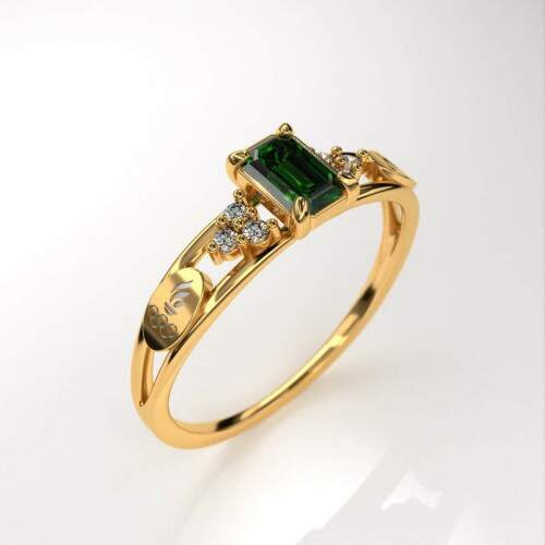 Anel de Formatura em Ouro 18k - Educao Fsica - Octogonal