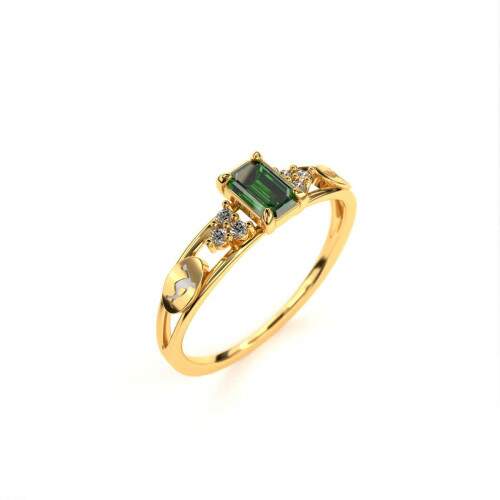 Anel de Formatura em Ouro 18k - Educao Fsica - Octogonal