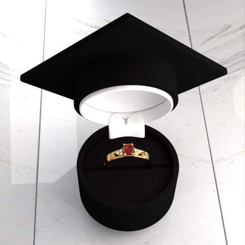 Anel de Formatura em Ouro 18k - Odontologia - Octogonal