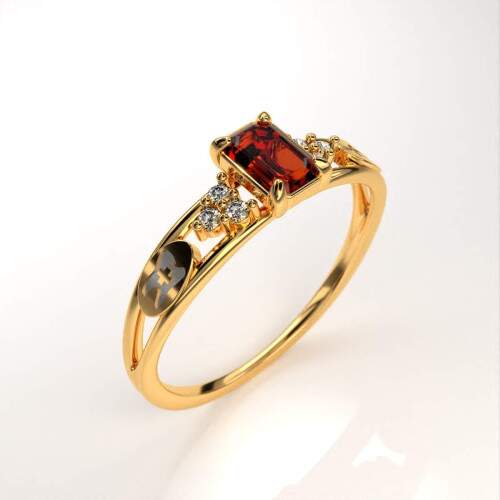 Anel de Formatura em Ouro 18k - Odontologia - Octogonal