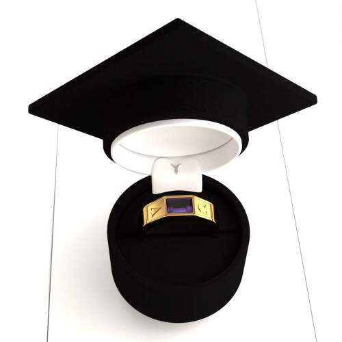Anel de Formatura em Ouro 18k - Teologia - Atlas