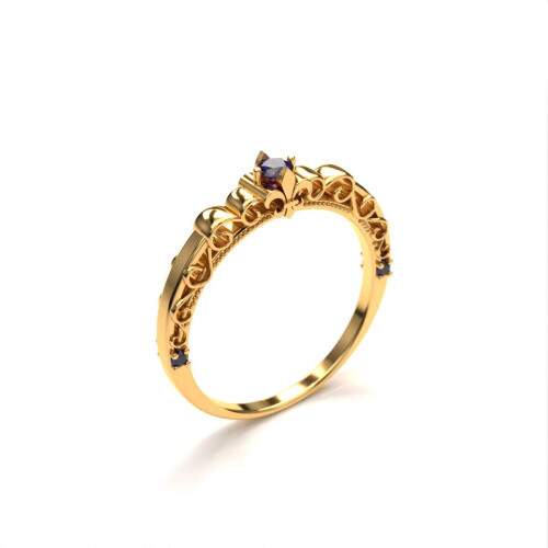 Anel de Formatura em Ouro 18k - Letras - Vitria