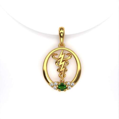Pingente de Formatura em Ouro 18k - Fisioterapia