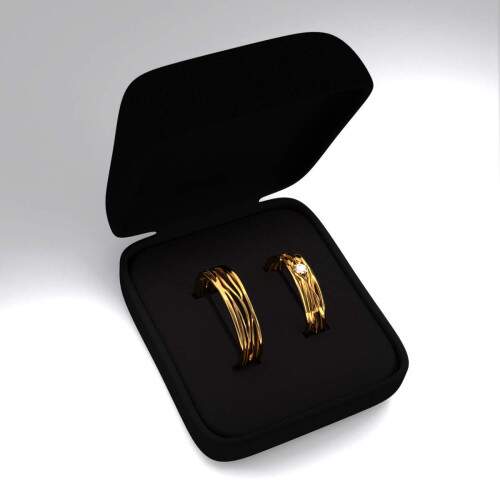 Par de Alianas em Ouro 18k - Raiz - 5,5mm