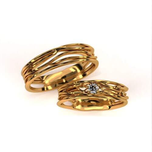Par de Alianas em Ouro 18k - Raiz - 5,5mm